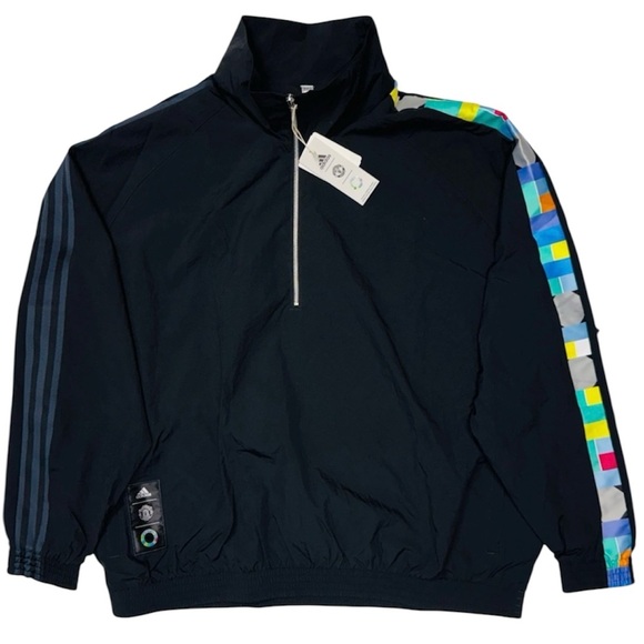ADIDAS x Peter SAVILLE x Manchester United Half Zip Pullover Jacket in Black - Picture 1 of 8